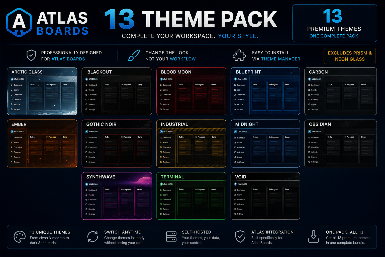 Atlas Boards – 13 Theme Pack