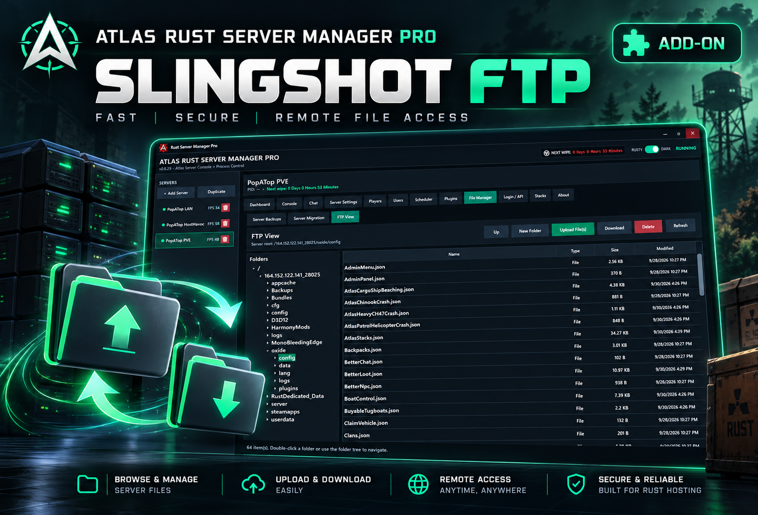 Rust Server Manager Pro — Atlas Slingshot FTP