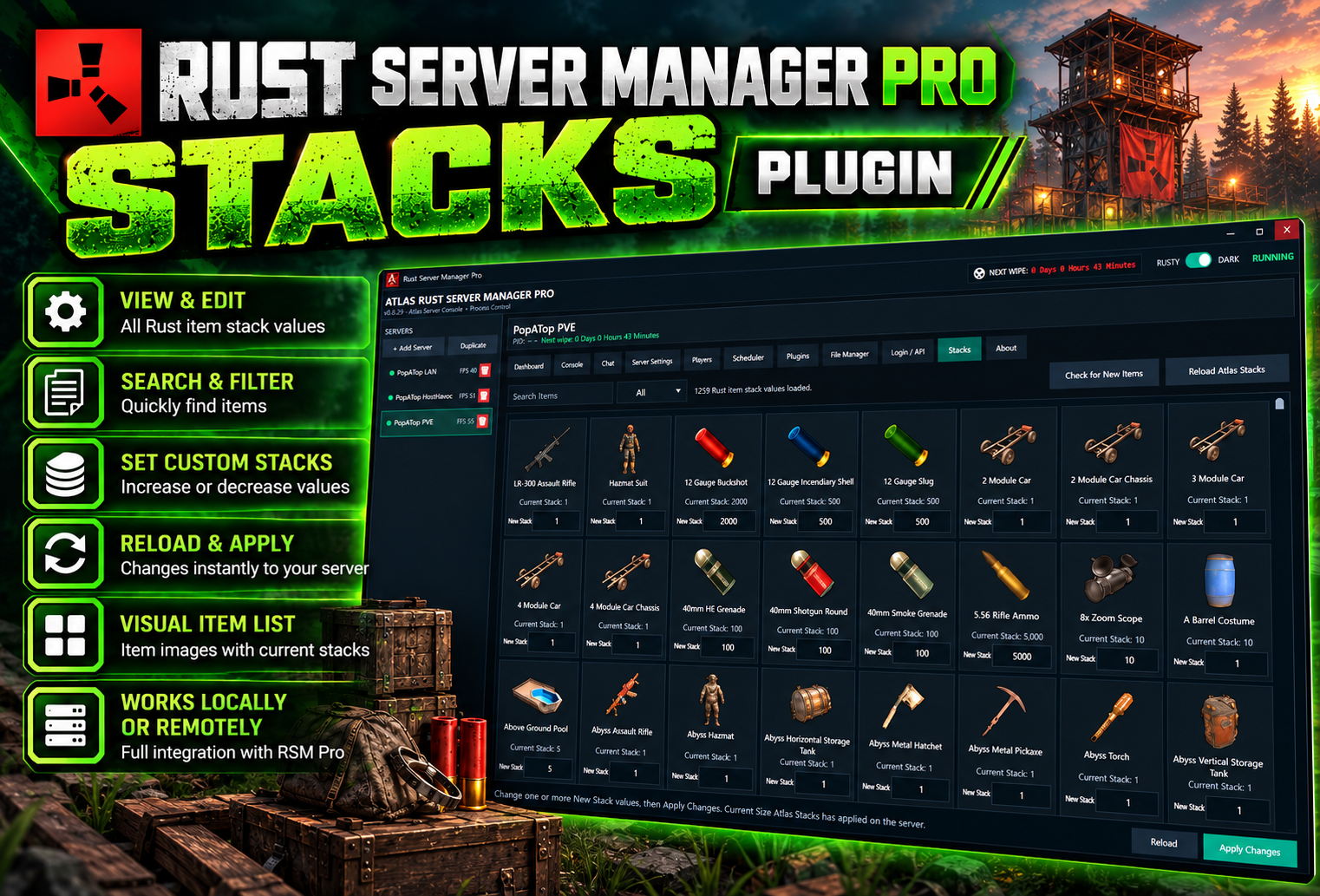 Rust Server Manager Pro — Stacks Plugin